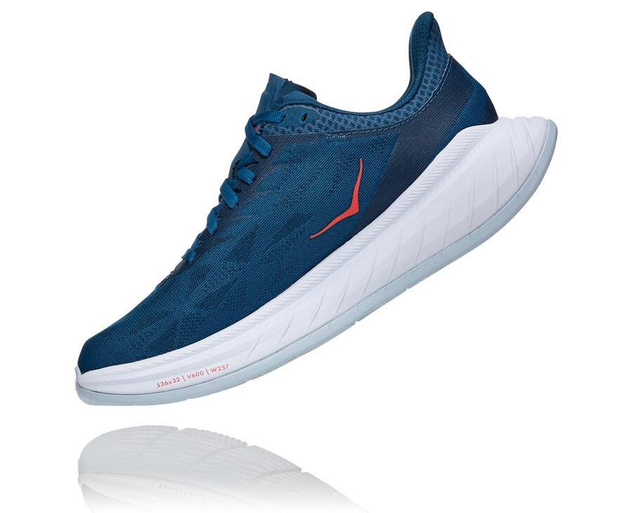 Tenis Hoka One One Mujer Azul Marino/Blancos - Carbon X 2 - LZDF19072